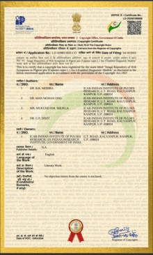 Copyright certificate for Image repository of wilt symptoms in pigeonpea (Cajanus cajan L.) for AI-enabled diagnostic models