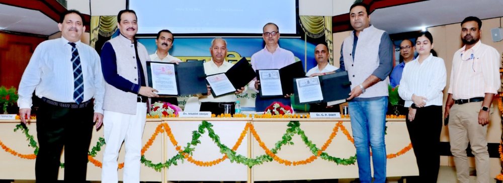 Memorandum of understanding signed between the CSJM Innovation Foundation, Kanpur and the Pulses Innovation Hub, ABIC, ICAR-IIPR Kanpur; a separate MoU was executed with M/s Abhimanyu Seeds Pvt. Ltd.