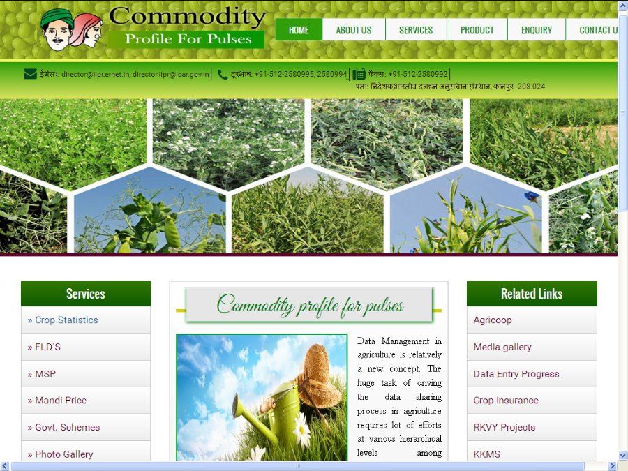 Web-based commodity profile for pulses